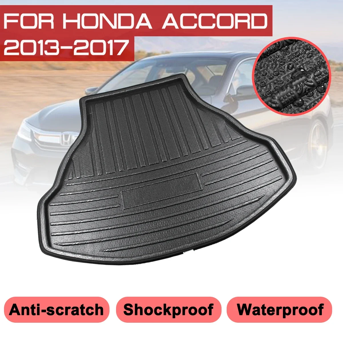 Car Floor Mat Carpet Rear Trunk Anti-mud Cover For Honda Accord 2013 2014 2015 2016 2017