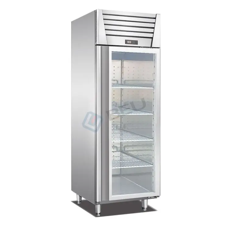 

Stainless Steel Single Door Kitchen Upright Meat Frozen Glass Doors Refrigerator