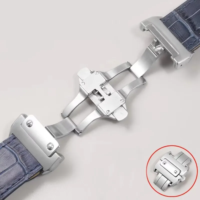 Cowhide Leather Watch Strap for Cartier Santos 100 Series Watch Bracelet Waterproof Sweatproof 20mm 23mm Accessories Replacement