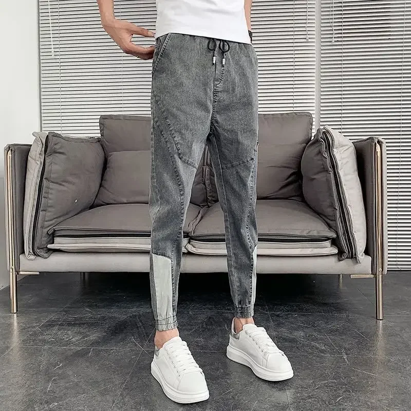 Men's Jeans Cargo Man Cowboy Pants Tapered Trousers With Pockets Comfortable 90s Streetwear 2024 Fashion Buggy Goth Harajuku