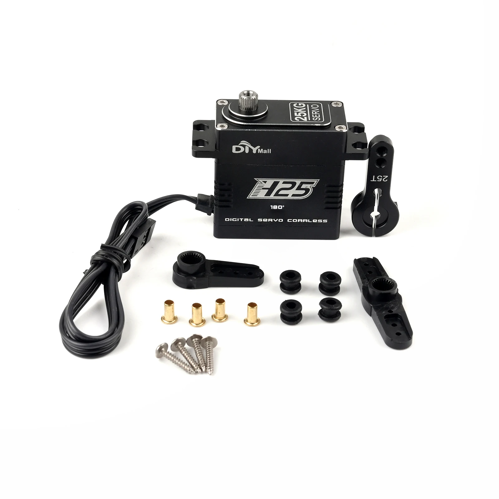 H25 25KG Coreless Digital Servo - Stainless Steel Gear, Waterproof, 180/270/360° for RC Cars/Robots