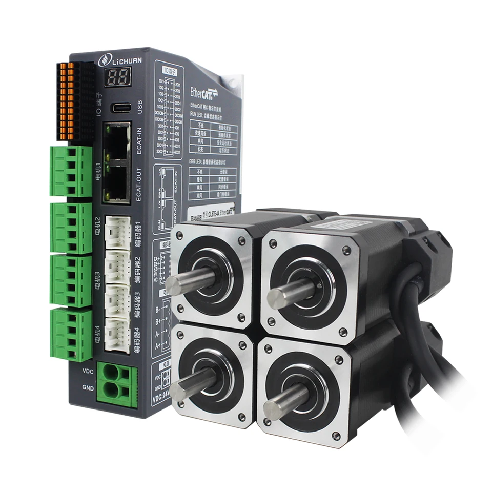 Lichuan Ethercat 4-axis Nema17 closed loop stepper motor with