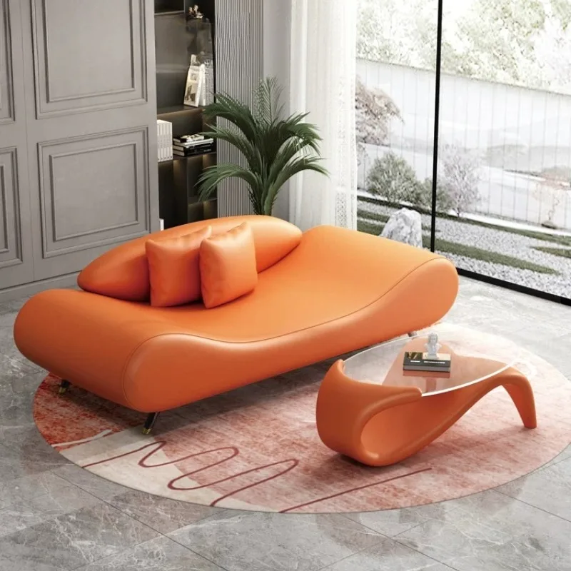Orange European Living Room Sofas Minimalist Individual Lounges Sofa Living Room 2 Seater Nordic Divano Soggiorno Home Furniture
