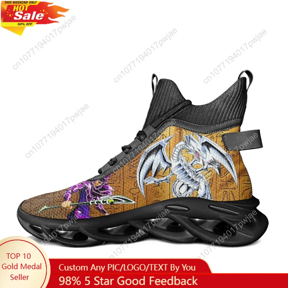 

Yu Gi Oh Anime High Top Flats Sneakers Yugi Muto Printed Men Womens Sports Hiking Travel Shoes Running Shoes Travel Custom Shoes