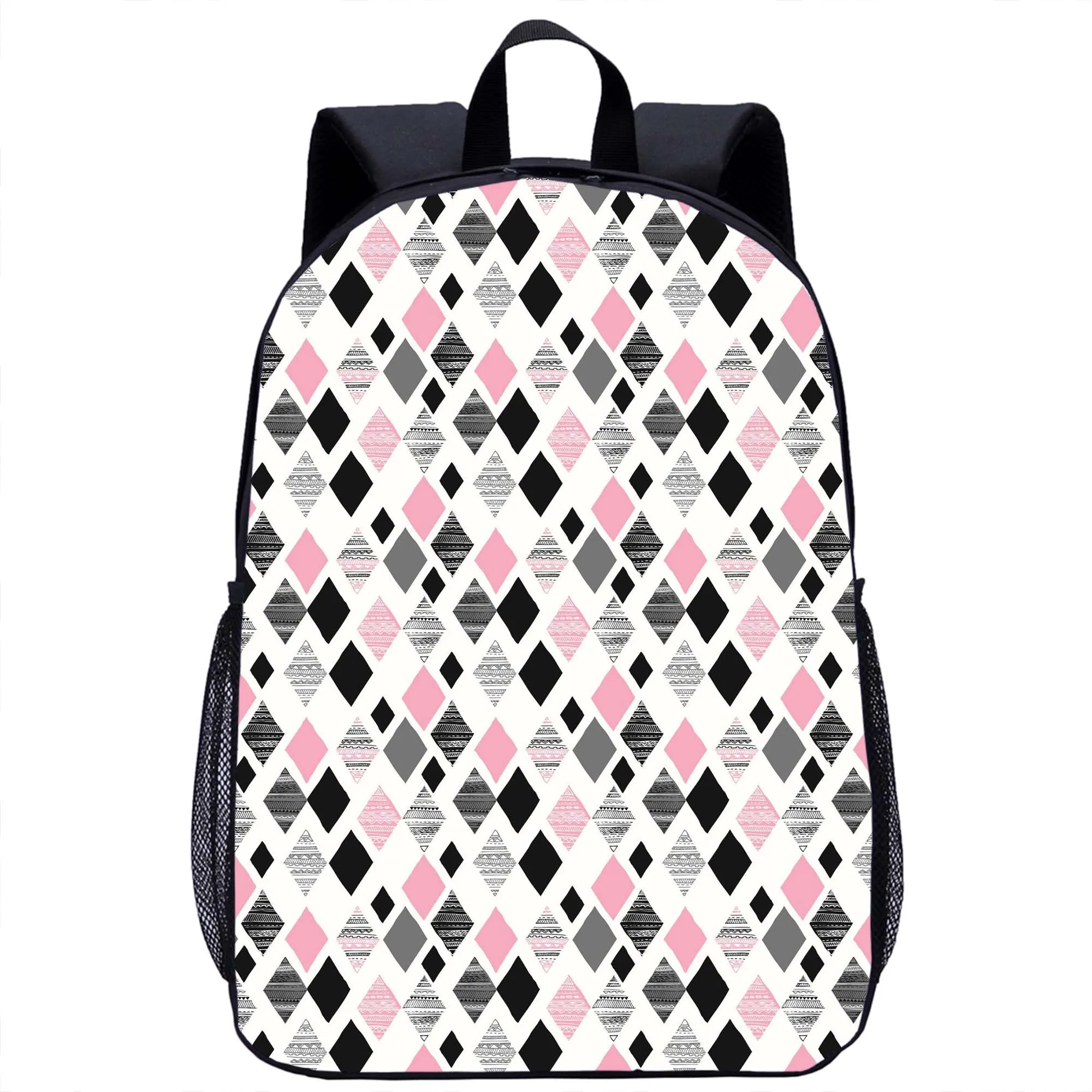 Diamond Lattice Pattern Backpack Girls Boys School Bag Laptop Bag Daily Casual Backpacks Teenager Woman Men Travel Rucksacks