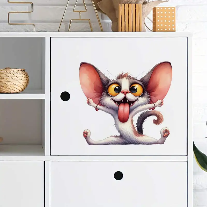 Cute Yoga Cat Animal Sticker Art Mural Living Room Bedroom Cabinet Decoration Home Car Stickers Decals S827