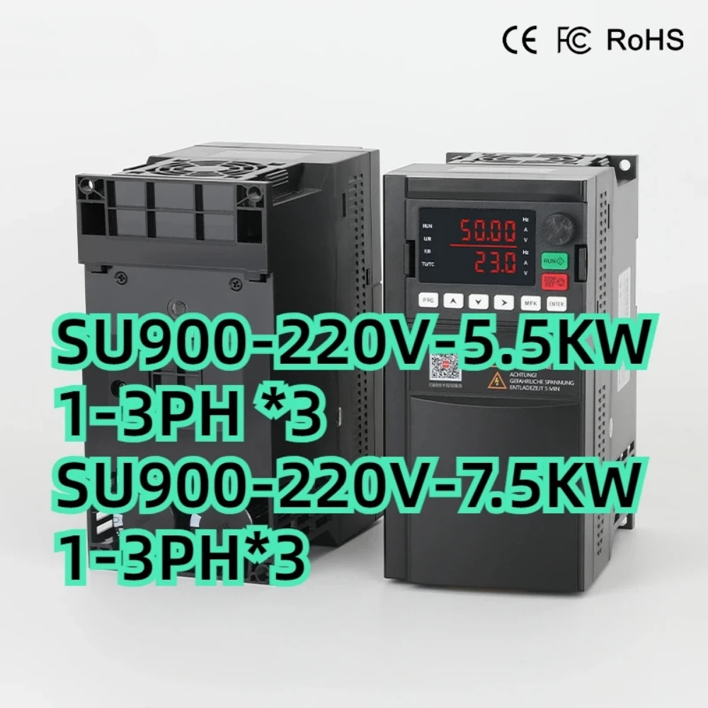 SU900 High-power 220V VFD kit5.5KW，7.5KW,Single-phase input,220V three-phase output frequency converter for motor speed control