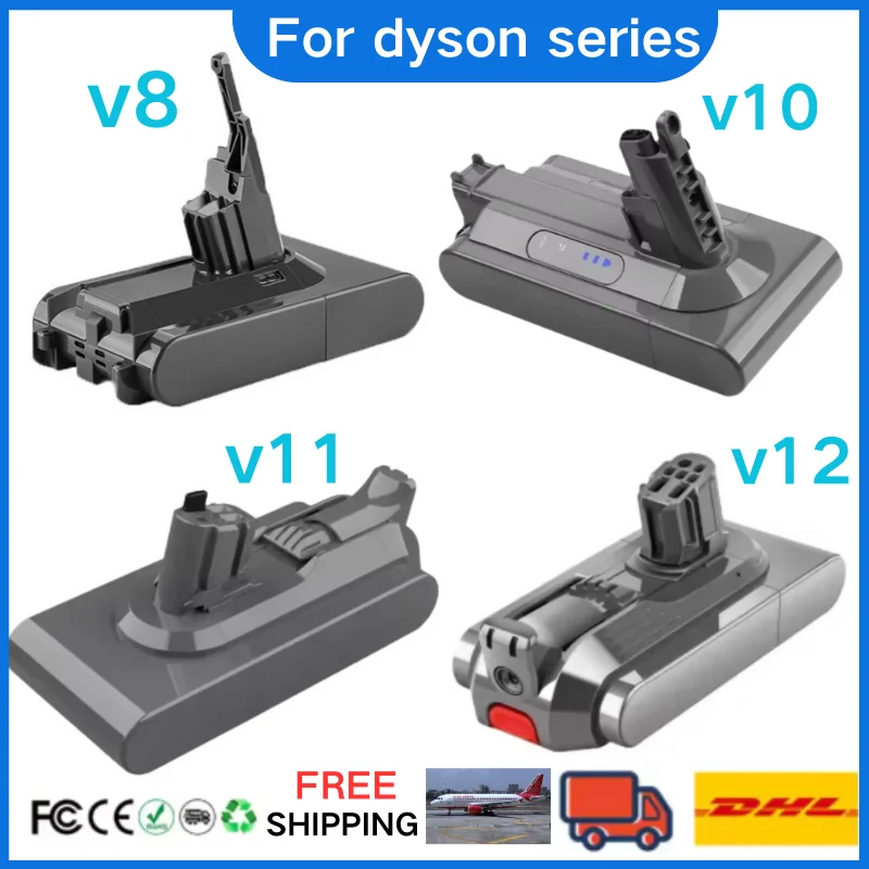 

Замена аккумулятора для Dyson V8 V10 V11 V12, 12800 мАч, 21.6В/25.2В, для ручного пылесоса Dyson V8, аккумулятор для Dyson V11