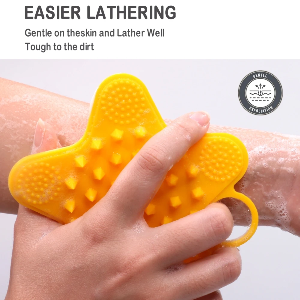 Zachte siliconen exfoliërende borstelreiniger Handleiding Vrouwen Hoofdmassage Haarkam Lichaamsreiniging Peeling Scrubber Douche