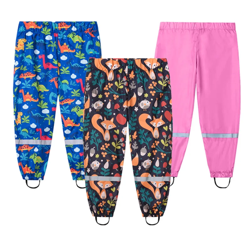 2023 Spring Autumn Girls Pants Kids Waterproof Trousers For Boys Fashion Rain Pants Children Clothing For Girls Pants 2-8 Years