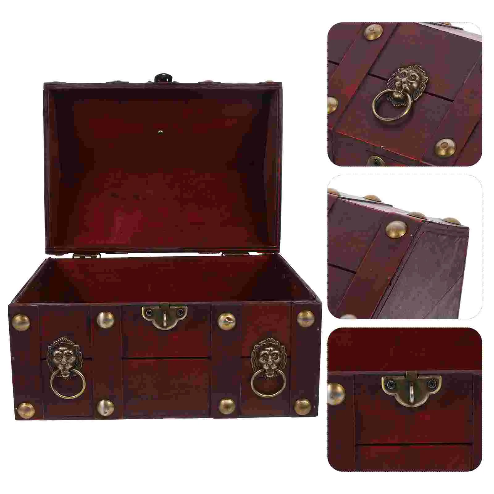 

Storage Box Vintage Decor Coin Organizer Jewelry Display Necklace Small Boxes with Lock Earring Case for Bedroom