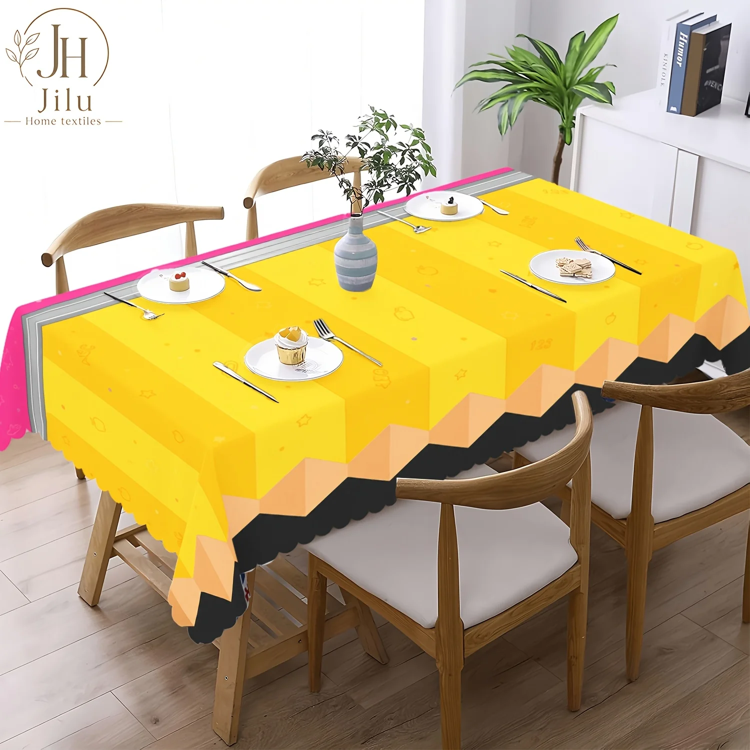 1 piece 2D flat printing tablecloth with back-to-school themeZYC