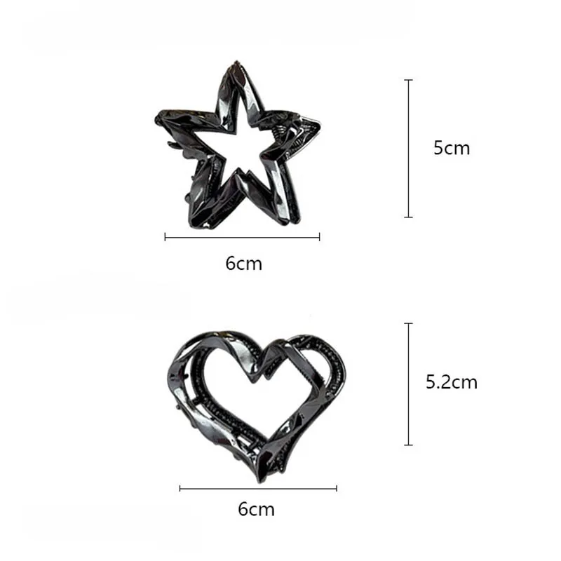 روشوي-الخماسي القلب تصميم المعادن الشعر مخلب للنساء والفتيات ، السلطعون السيدات المشابك ، مقاطع Hairgrip ، أغطية الرأس ، الحلي