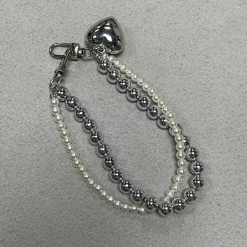 1pcs Love Bead Phone Charm With Accessories Keychain Camera Bag Pendant Hanging with iPhone Keychain