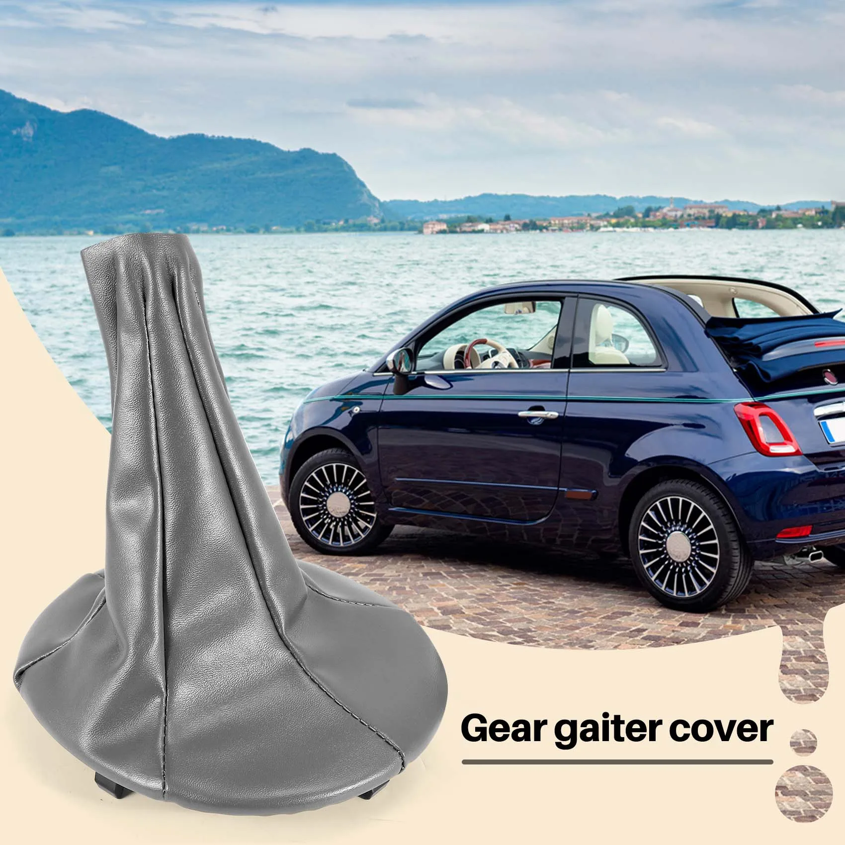Gear Stick Shift Knob Gaiter Boot Cover For Fiat 500 500C Panda 03-12