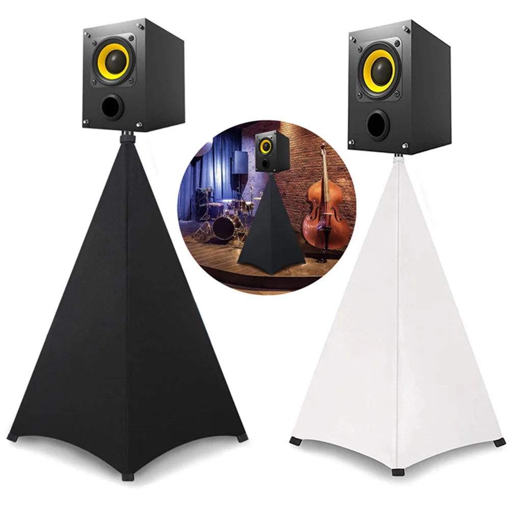 1Pc Speaker Stand Cover 2/3 Sides Universal Speaker Stand Scrim Height Flexible Stretchable Floor Equipment Tool Blind Accessory