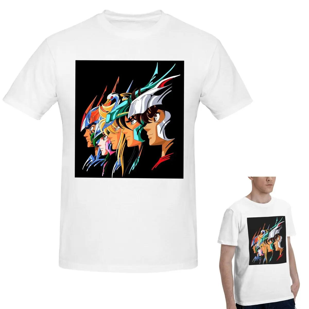 

Knights Of The Zodiac Caballeros Del Zodiaco Bronze Saints T-Shirt Men's Classic T Shirt Men Crew Neck Summer Shirts Tops S-6XL