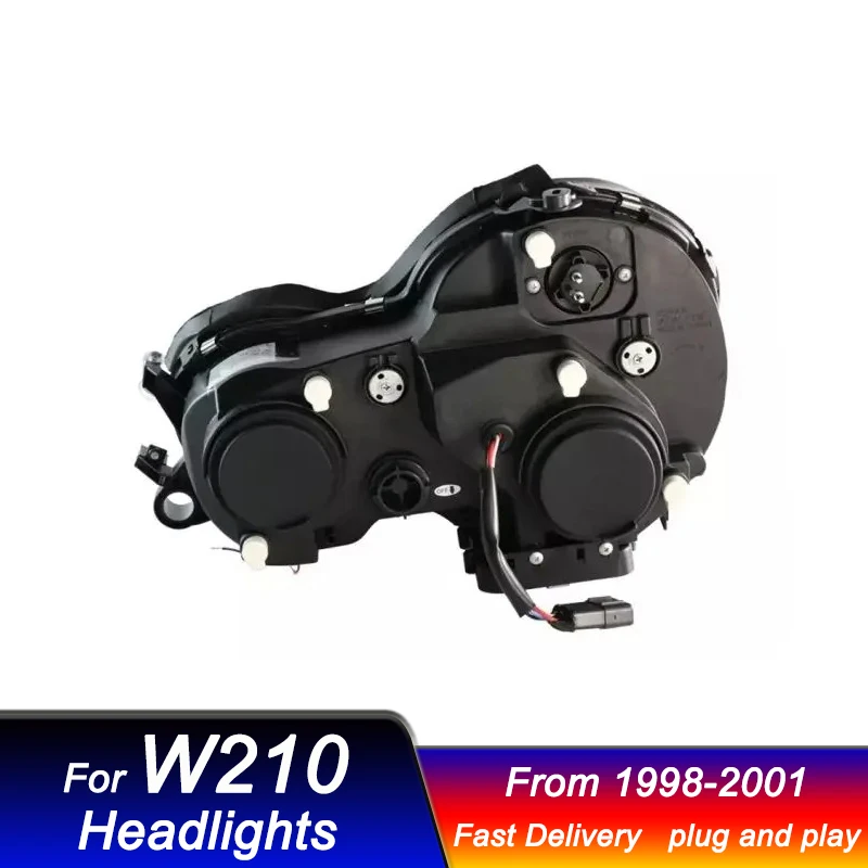 تصفيف السيارة المصابيح الأمامية لمرسيدس بنز W210 1998-2001 نمط جديد كامل LED DRL ديناميكية إشارة رئيس مصباح الجبهة ضوء الجمعية