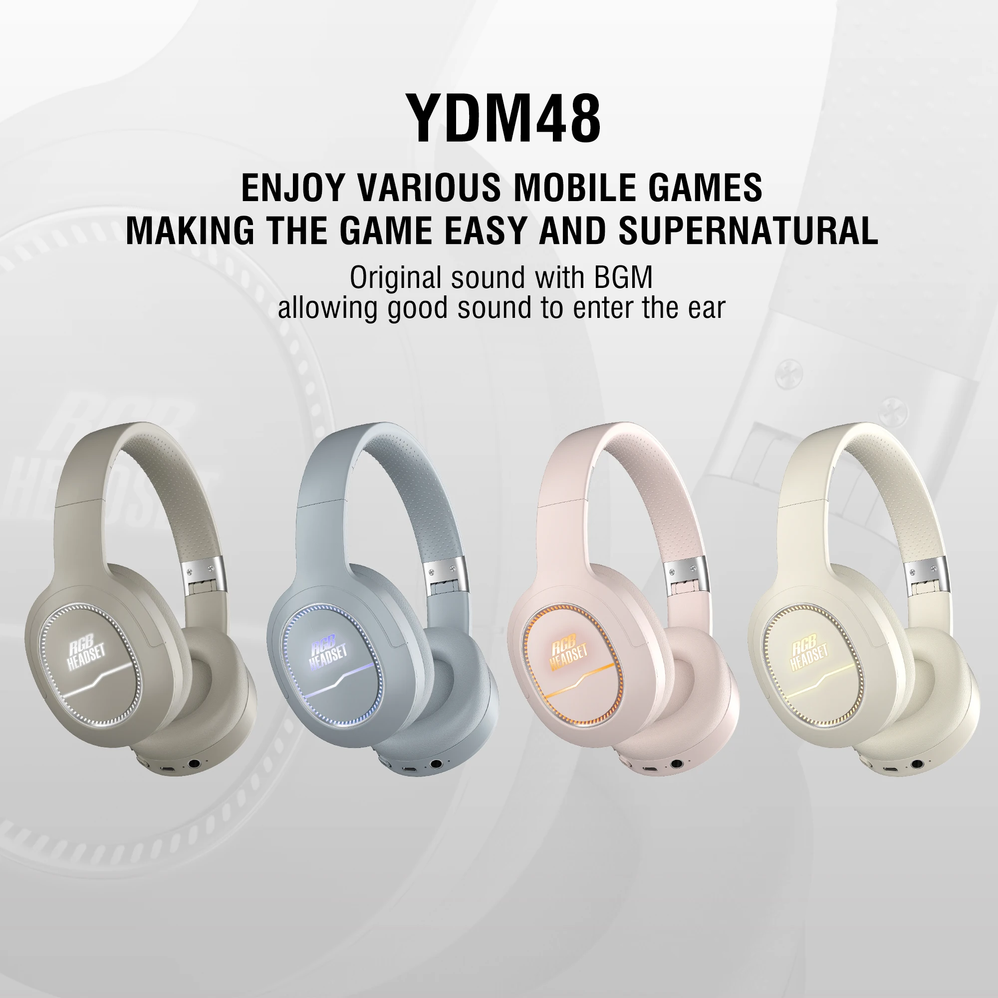 

Bluetooth Headphone Over Ear Stereo HIFI Headset True Wireless Sports With Earphone TF/AUX/FM Music Player with MIC for Gift