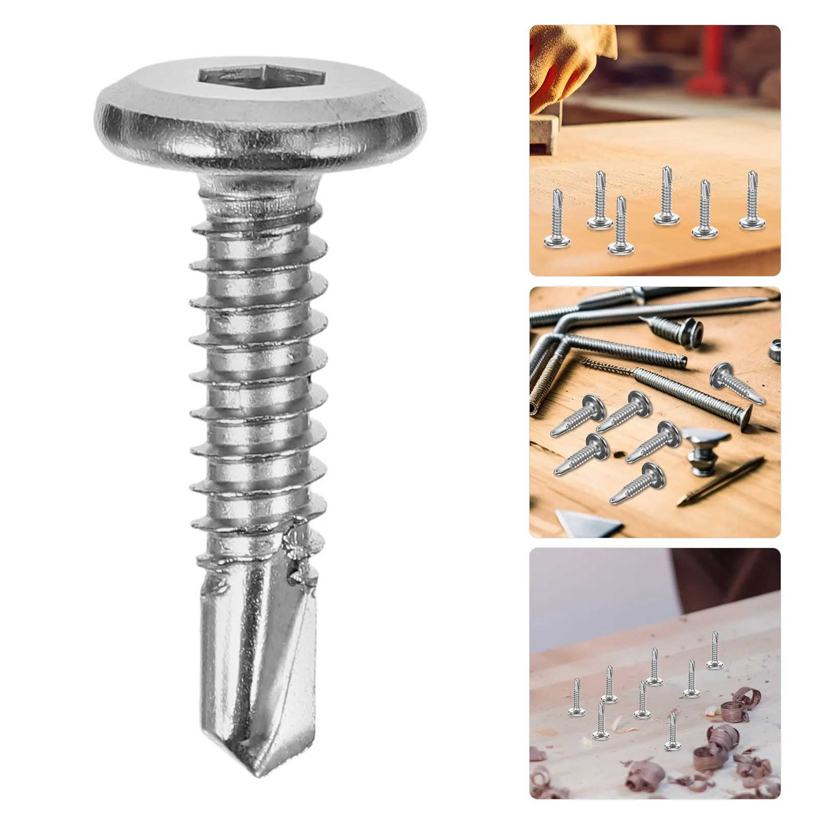 20pcs Stainless Steel Self-Drilling Screws for Fencing, Metal Gates & Mounting – Small Threaded Rod Screws
