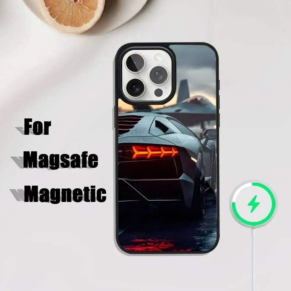 حافظة هاتف Cars-L-Lamborghinis-S لهاتف iPhone 17,16,15,14,13,12,11,Pro,Max,Plus,Mini,SE4,E شحن لاسلكي Magsafe مغناطيسي