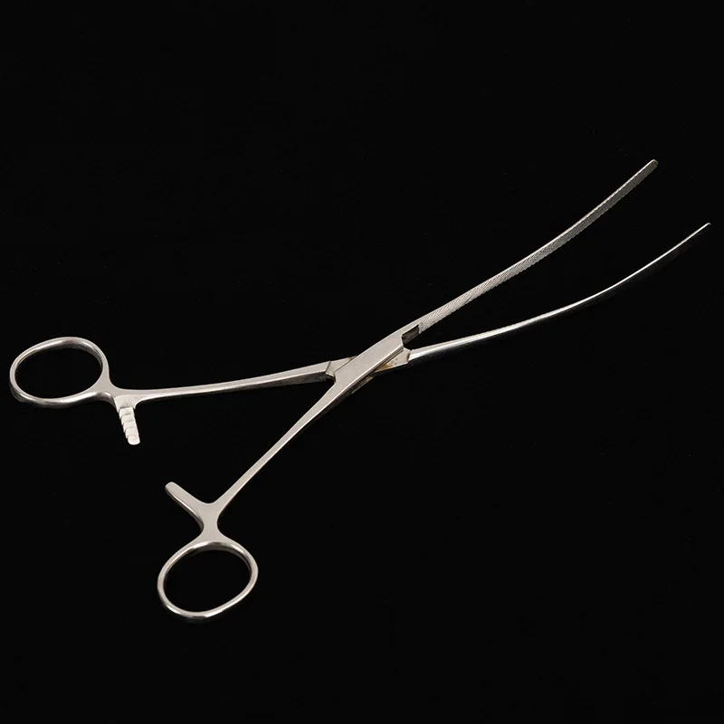 ملقط معوي من الفولاذ المقاوم للصدأ طبي مستقيم منحني الرأس جراحي مستحضرات التجميل جراحة بلاستيكية أداة مساعدة للحيوانات الأليفة ، مرنة #3