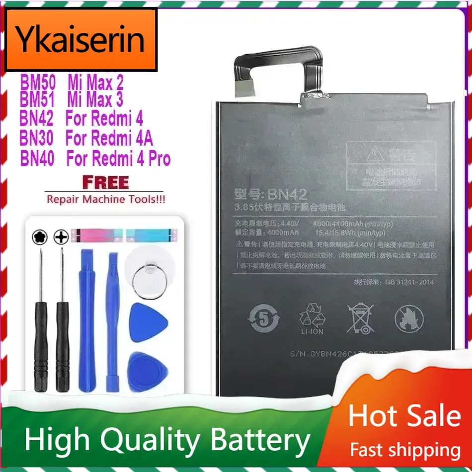 Replacement Battery BN40 BN42 BM49 BM50 BM51 BN50 for Xiaomi Redmi 4 Pro Prime Redrice 4 Redmi4 Mi Max Max2 Max3 Batteries