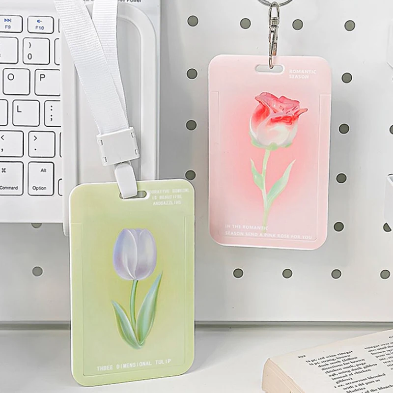 Rose Tulip Hard Card Set Student Campus Meal Card Access Control Subway Bus Water Card Work ID Protection Plate