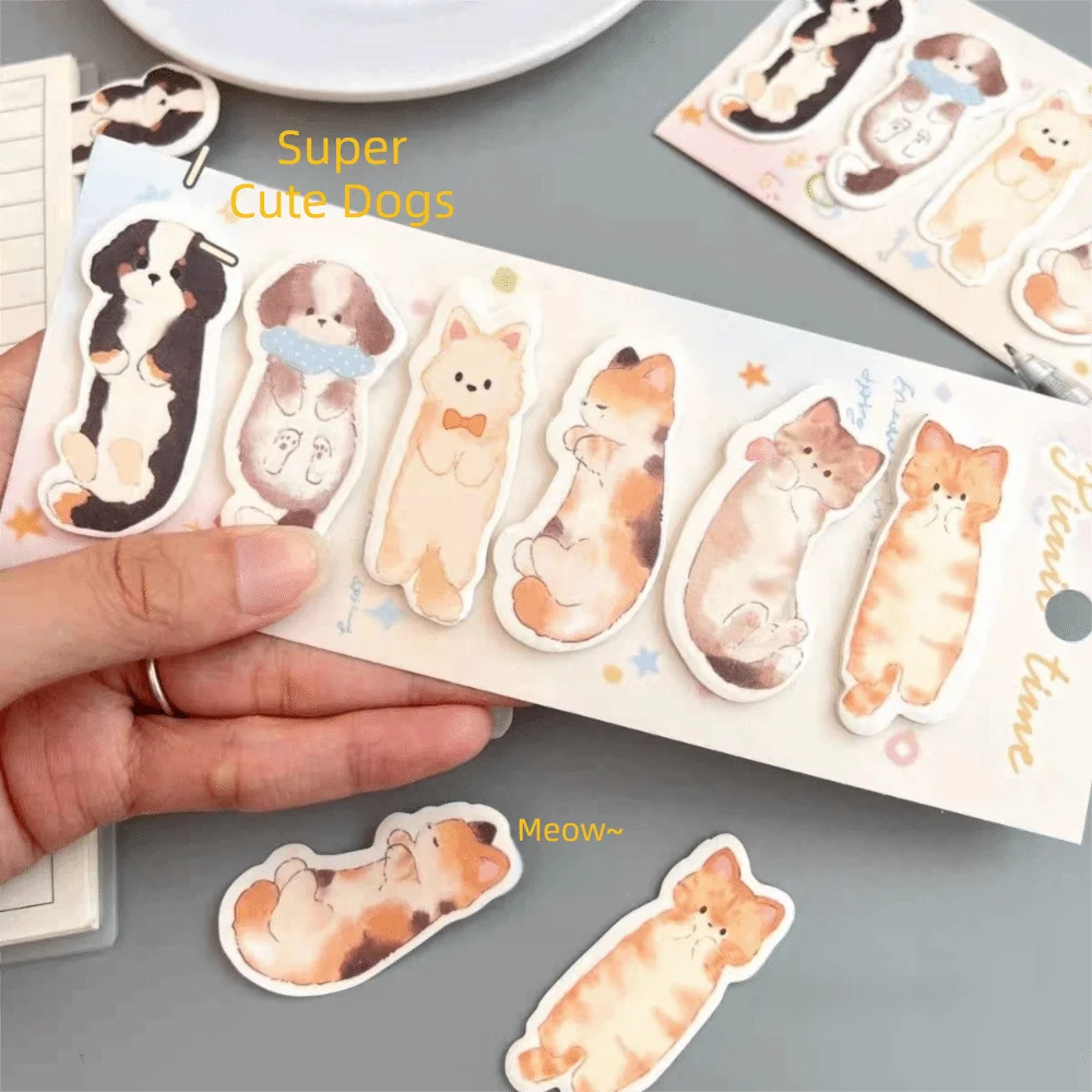 Cartoon Animal Sticky Notes Note Mark Planner Organization Cat Index Tabs File Classification Subjects Bookmarks