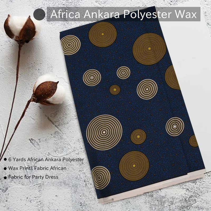 6 Yards African Ankara Polyester Wax Prints Fabric African Fabric For Party Dress