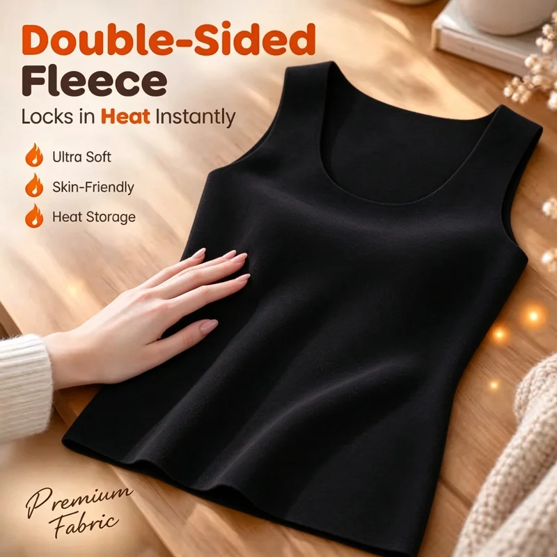 Women's Thermal Underwear Vest Double-side Brush Tank Top Breathable Thickened Shirt Keep Warm  Soft High Stretch Base Layer