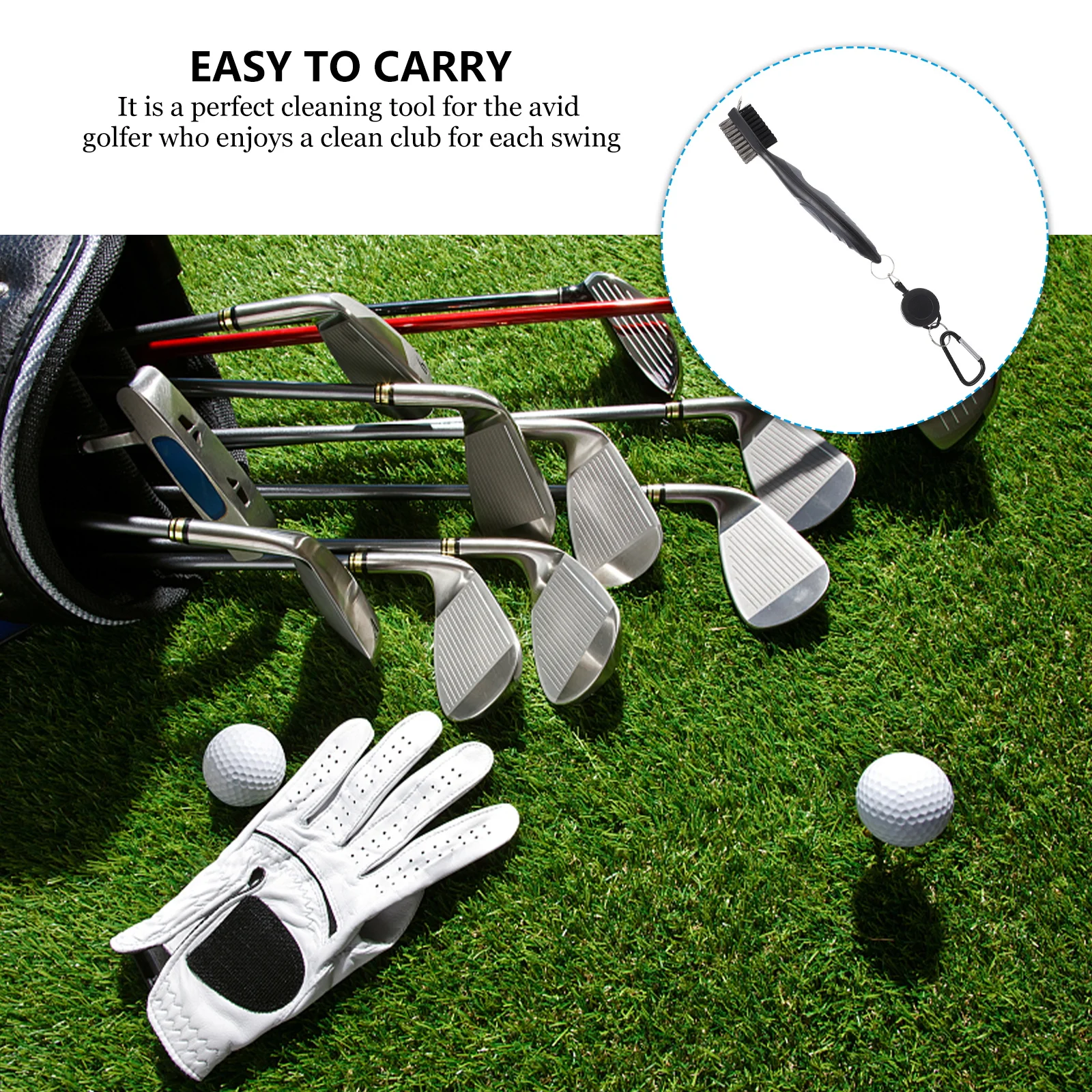 

Golf Cleaning Brush Dual Sided Club Groove Accessories Plastic ABS Cleaner Anti Corrosion Durable Lightweight Portable Golfer