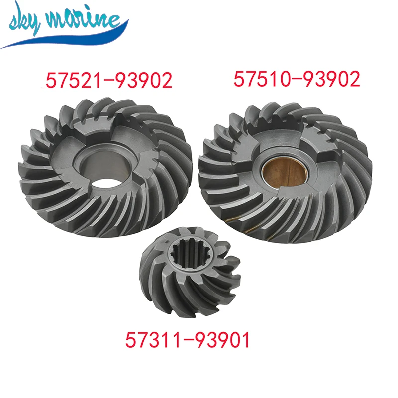 3PCS Outboard Engine Gear Set 57311-93901 Pinion & 57521-93902 Reverse & 57510-93902 Forward Gear For Suzuki 9.9HP 15HP Parts