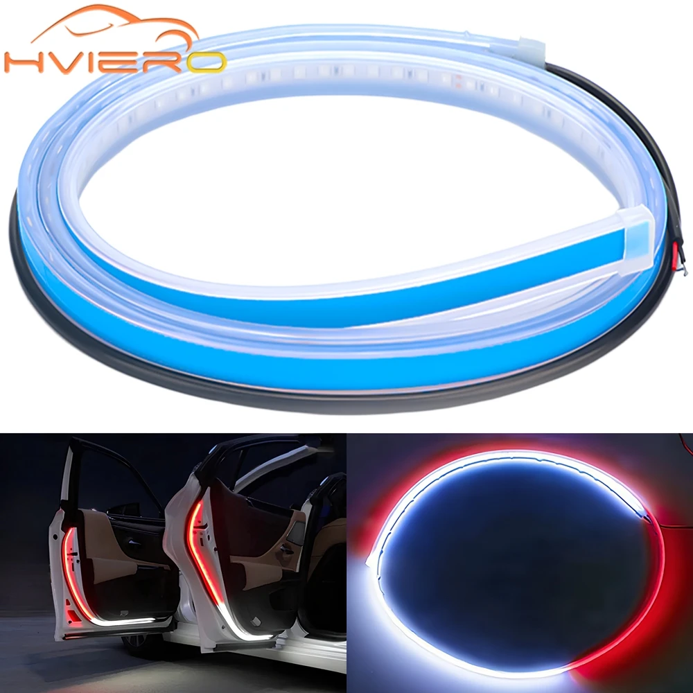 1x Car Door Opening Warning Flash Led Welcome Light Parking Safety Strobe Signal Lamp Waterproof Auto Decorative Ambient Bulb