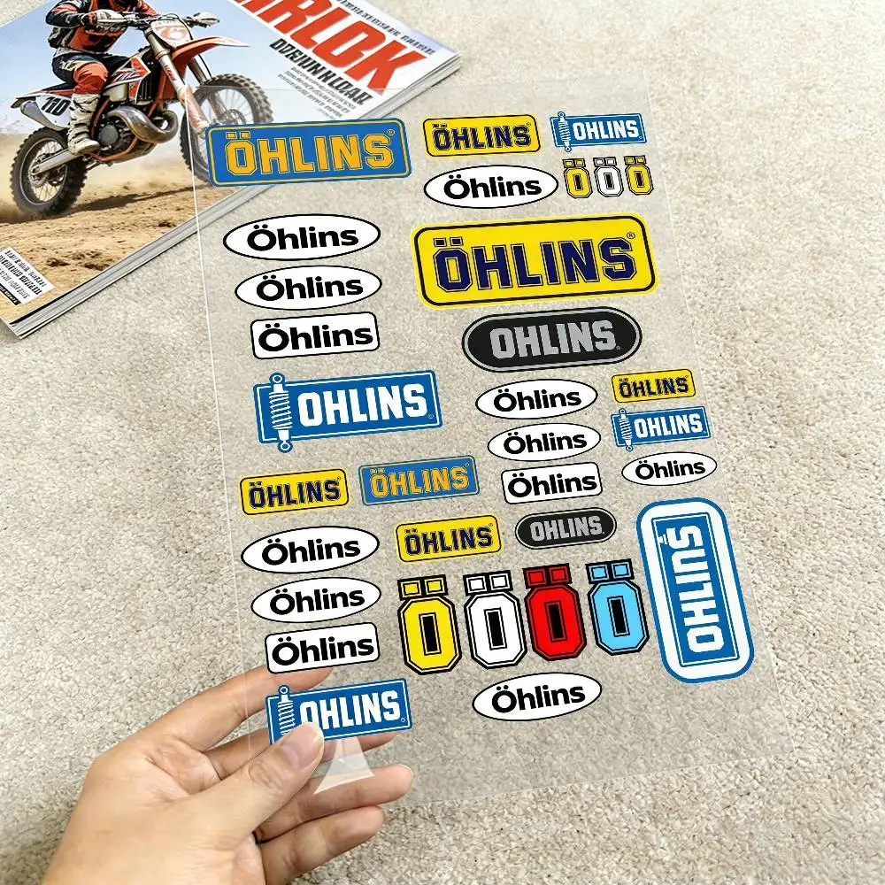 

Logo For OHLINS Waterproof Reflective Motorbike Stickers Easy Peel Removable Decals For Motorcycle Car