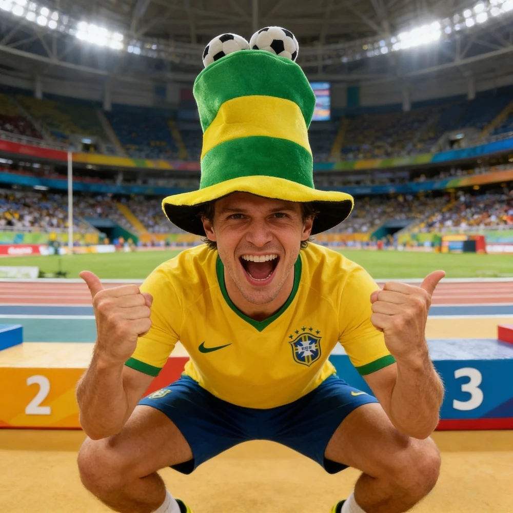 

Stadium Carnival Hat - Rotating Team Flag Paddles with LED Scoreboard Display