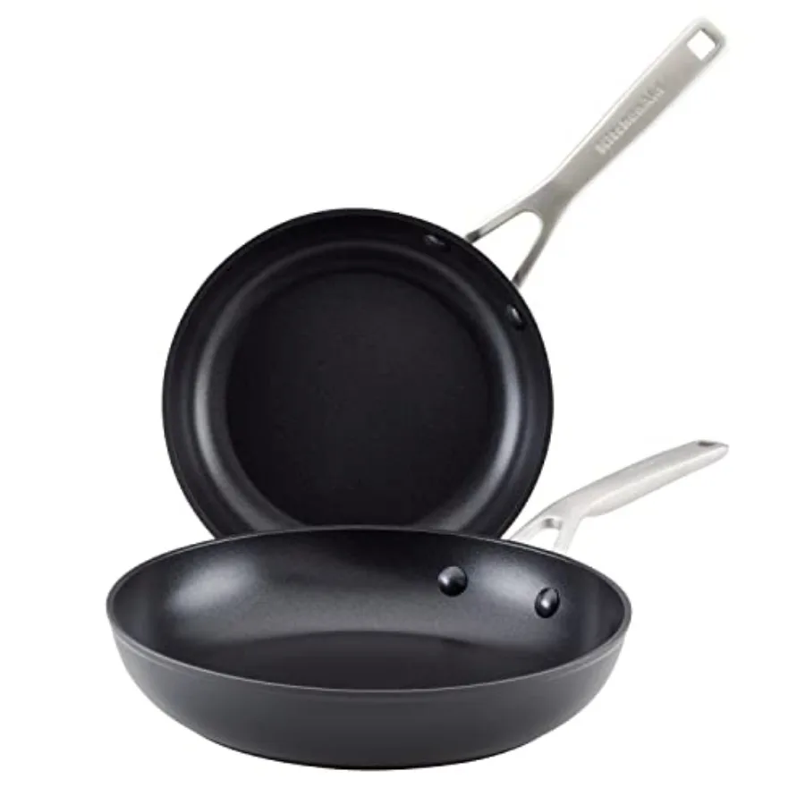 

Hard Anodized Induction Nonstick Frying Pan/s, 8.25 Inch and 10 Inch - Matte Black