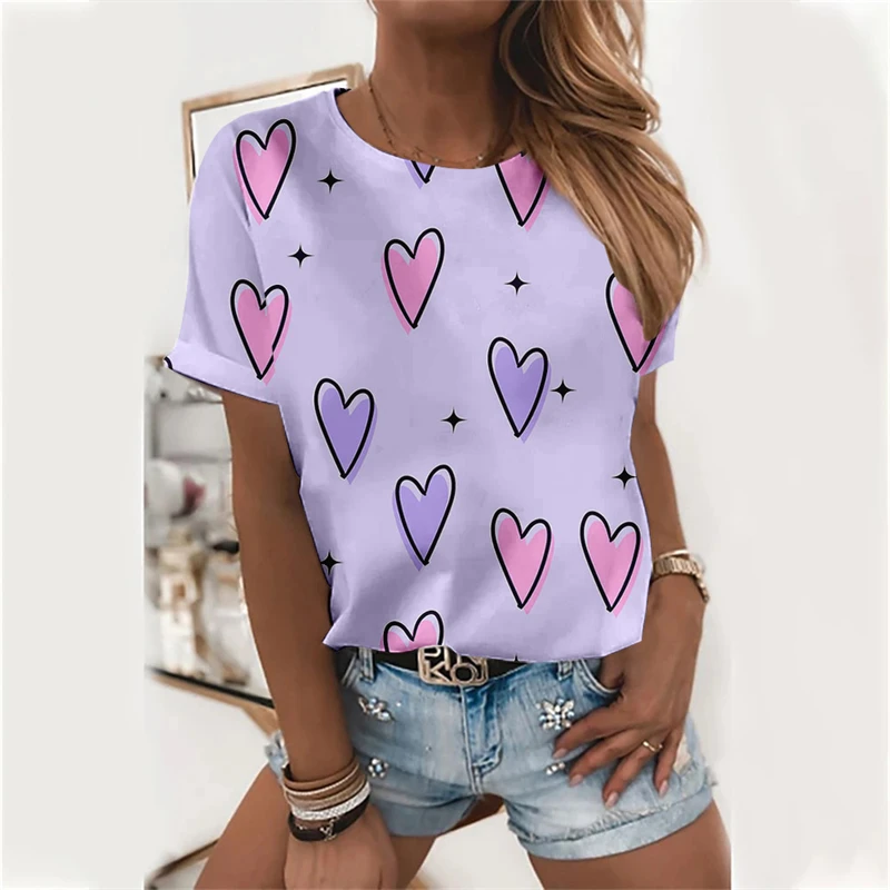 Female Clothing Printed Women\'s T-Shirt Oversized T-Shirt Youthful Women Clothing Animal Short Sleeve Tees Shirts And Blouses