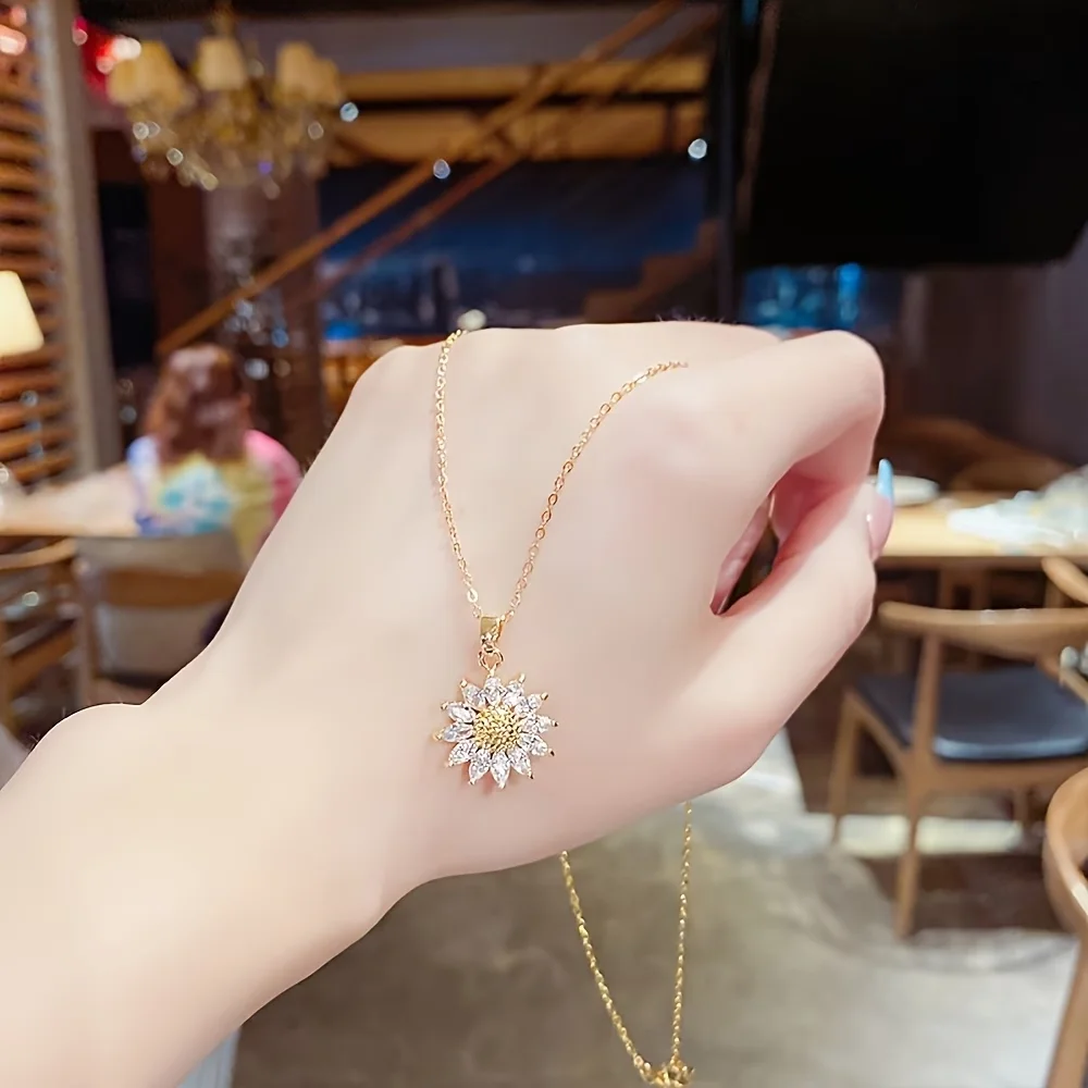 Zeitlose Zuneigung Sonnenblumen-Halskette Geschenkbox-Set - Perfekt für Jahrestage, Muttertag & Mehr - Ideales Geschenk für die Freundin – Detail 3