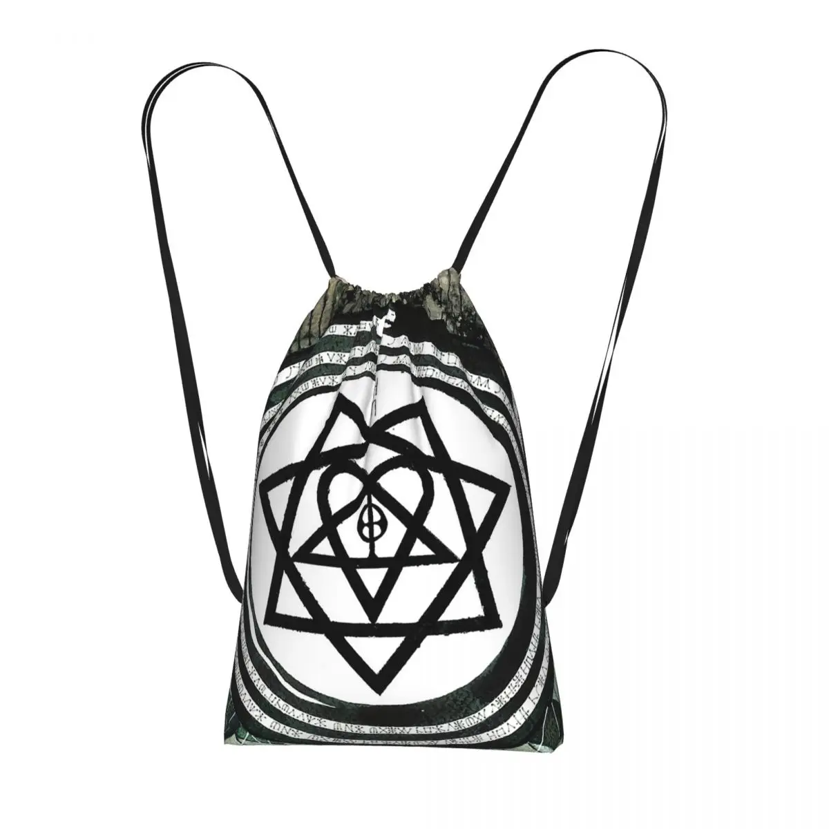 

Him Band Album Heartagram Ville Valo Cool Backpacks Multi-function Drawstring Bags Shoes Bag Book Bags for Man Woman Students