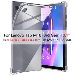 Transparent TPU Case for Lenovo Tab M10 (3rd Gen) 10.1inch TB-328F/TB-328X Slim Lightweight Anti-Shock Anti-Scratch Tablet Cover