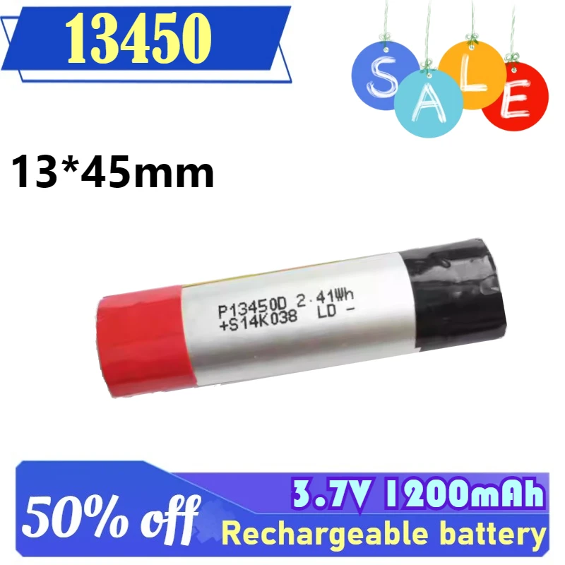 

2 шт./лот, 3,7 В, 1200 мАч, 13450, литий-полимерный аккумулятор, перезаряжаемый, высокой емкости