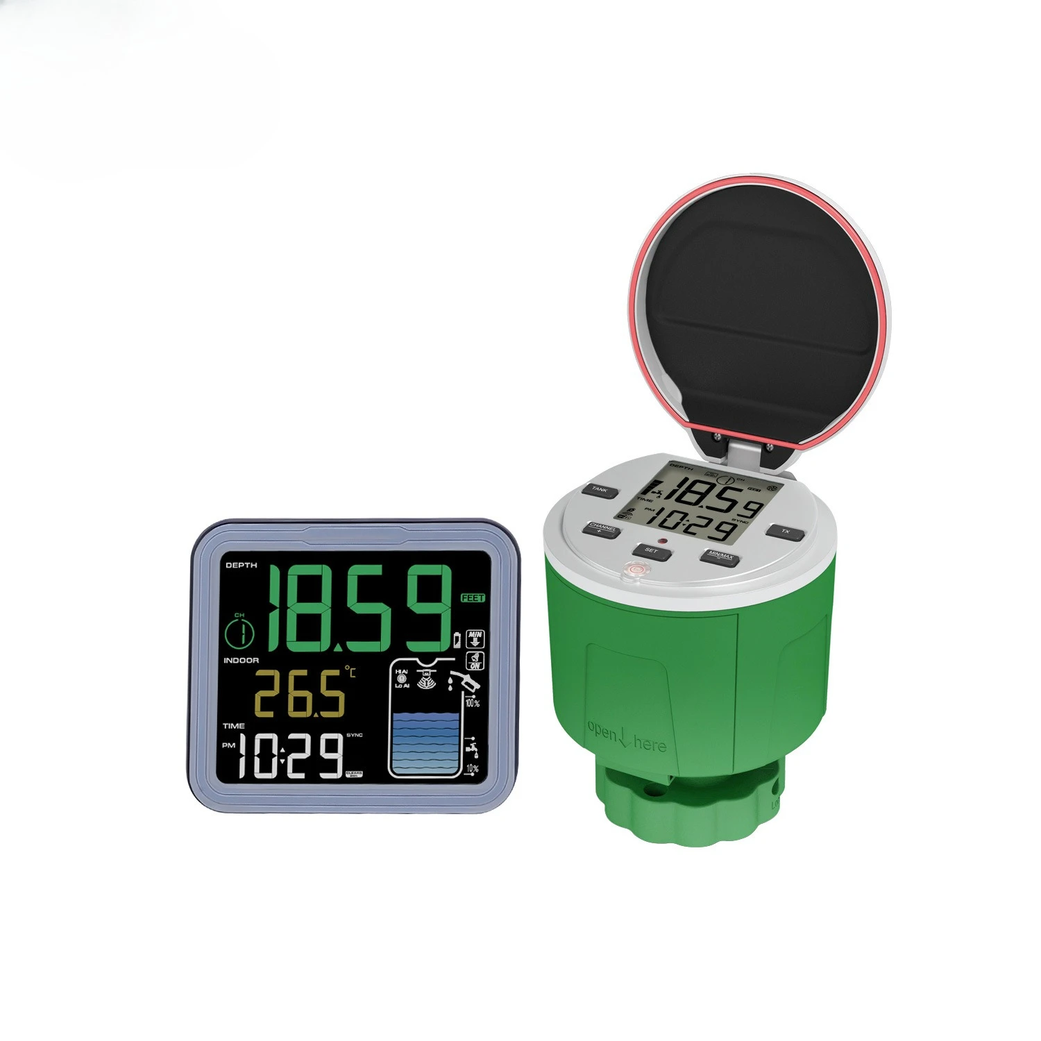 Solar Ultrasonic Water Level Monitor 150 Meters Monitoring IP68 Level Gauge Water Tank IP68 Waterproof Digital Display