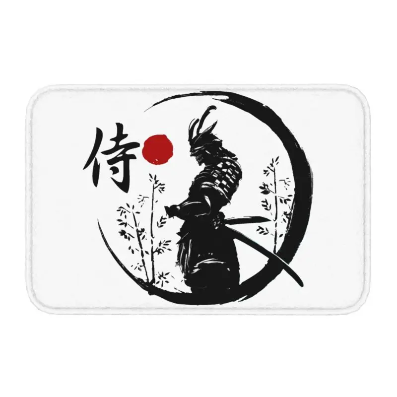 Japanese Samurai Warrior Doormat Non-Slip Bath Kitchen Mat Toilet Floor Door Entrance Carpet Rug