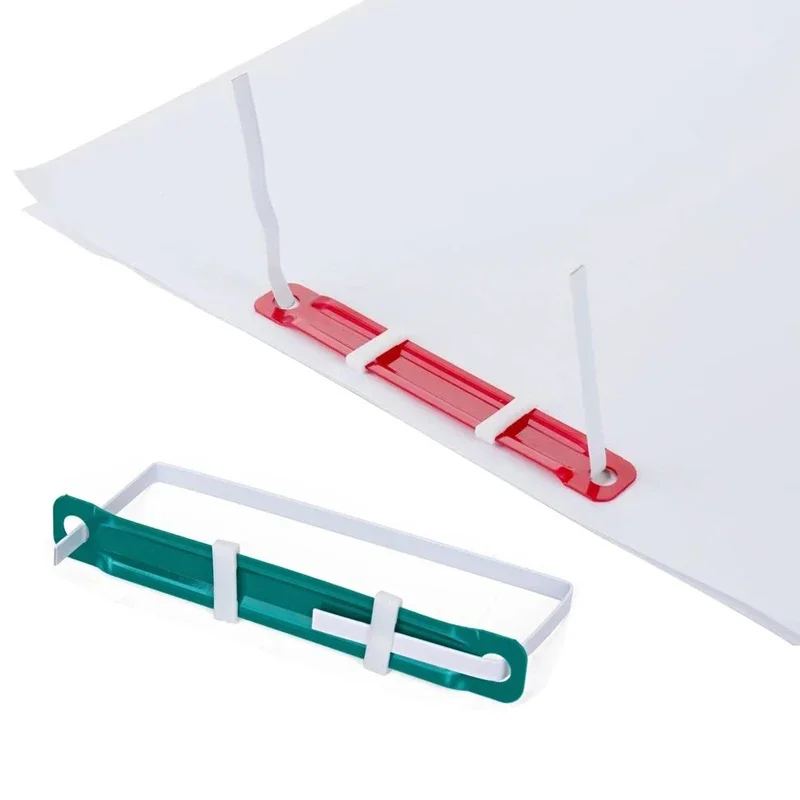 20Pcs Binding Clips File Paper Fasteners Plastic Binding Clip Two-Hole Loose-leaf Binder File Folder Binding Document Supplies