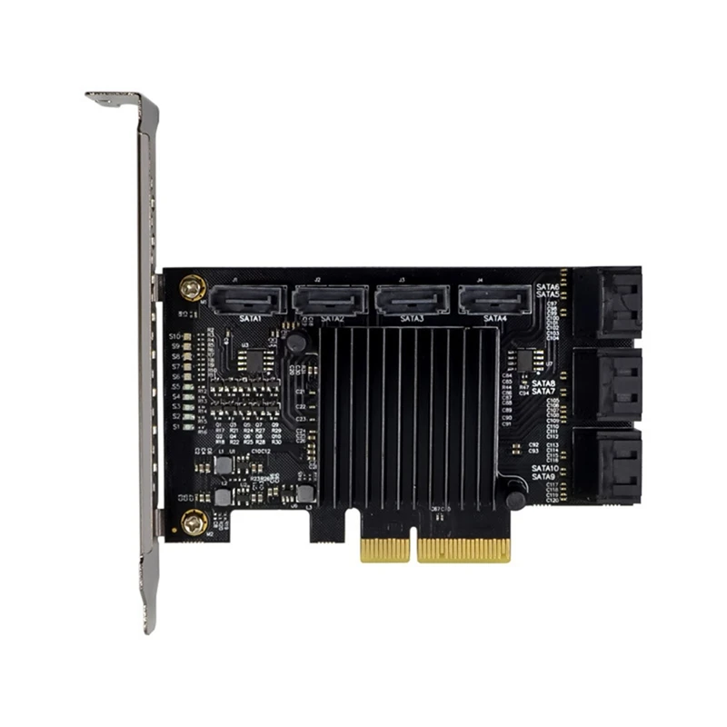10 Port PCIE 3.0 Card PCI Express SATA3 Controller Card 6Gbps Adapter Converter PCI 3.0 Expansion Card-ABHG