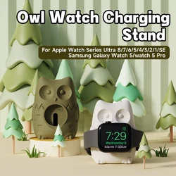 Silikonowy stojak na ładowarkę do Apple Watch Serie 8 7 6 5 4 3 2 SE uchwyt na stację ładującą do iWatch Ultra Owl wspornik podstawowy akcesoria