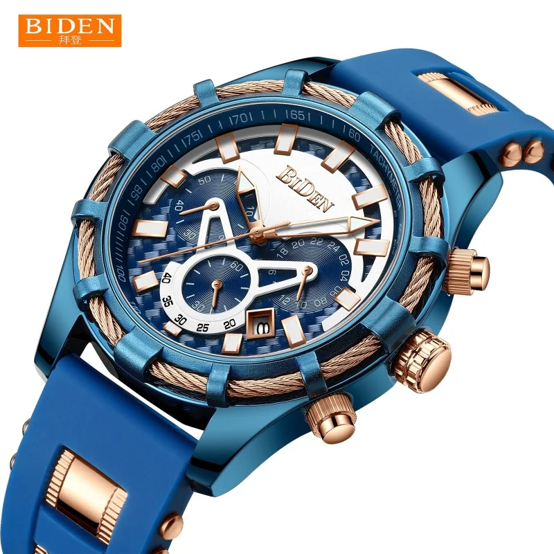 

Men's Hot Sale Sports Watches Silicone explosive men's fashion watch waterproof calendar luminous multifunctional watch