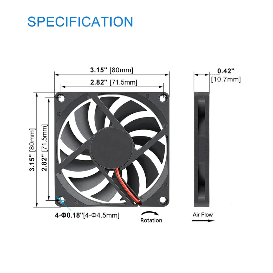 1 Stück 5V 5010 8010 8015 9225 12025 USB-Schnittstelle DC Bürstenloser Kühllüfter USB-Kabel Set-Top-Box Router Gehäuselüfter – Detail 5