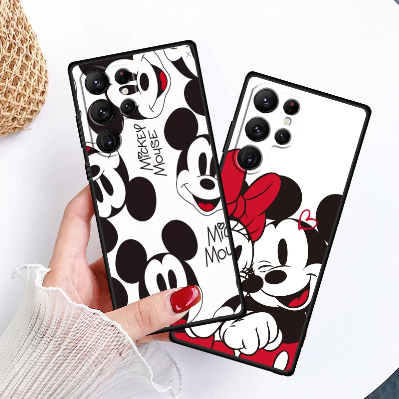 Mickey Minnie London New York For Samsung Galaxy S24 S23 S22 S21 S20 FE S10 S10E Plus Ultra Pro Lite 5G Black Back Phone Case